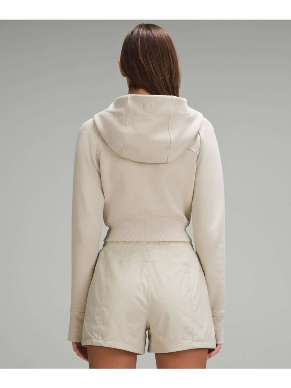 Lululemon Scuba Full-Zip Cropped Hoodie Bone Cream Minimal Neutral - Picture 16 of 16